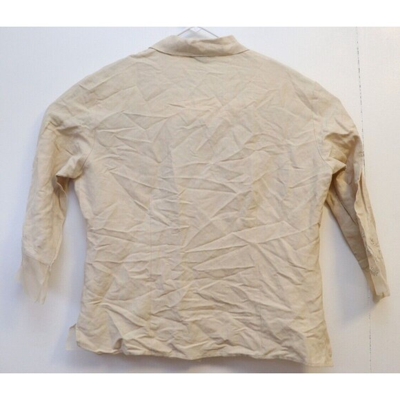 Silkland Shirt Blouse Silk Linen Button Up Top NWT Fairy Cottagecore - Picture 7 of 9